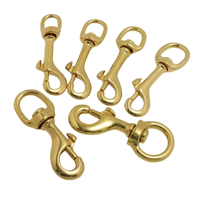 Pure Copper Dog Buckle Safety Hook - Heavy Duty Vest Clip for Pet Leash, Leather Bag, Collar DIY Hardware