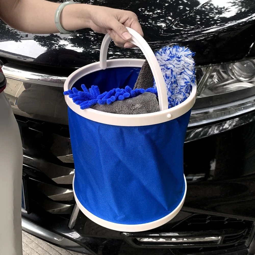 Car Portable Folding Bucket Multi-functional Thickened Folding Bucket Folding Outdoor Bucket Camping Supplie for Car Accessories