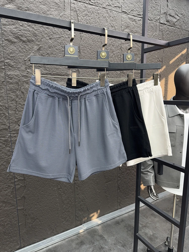 

Svip мужские летние повседневные брюки дышащие свободные брюки прямой посадки удобные эластичные талии с вышивкой чистый цвет