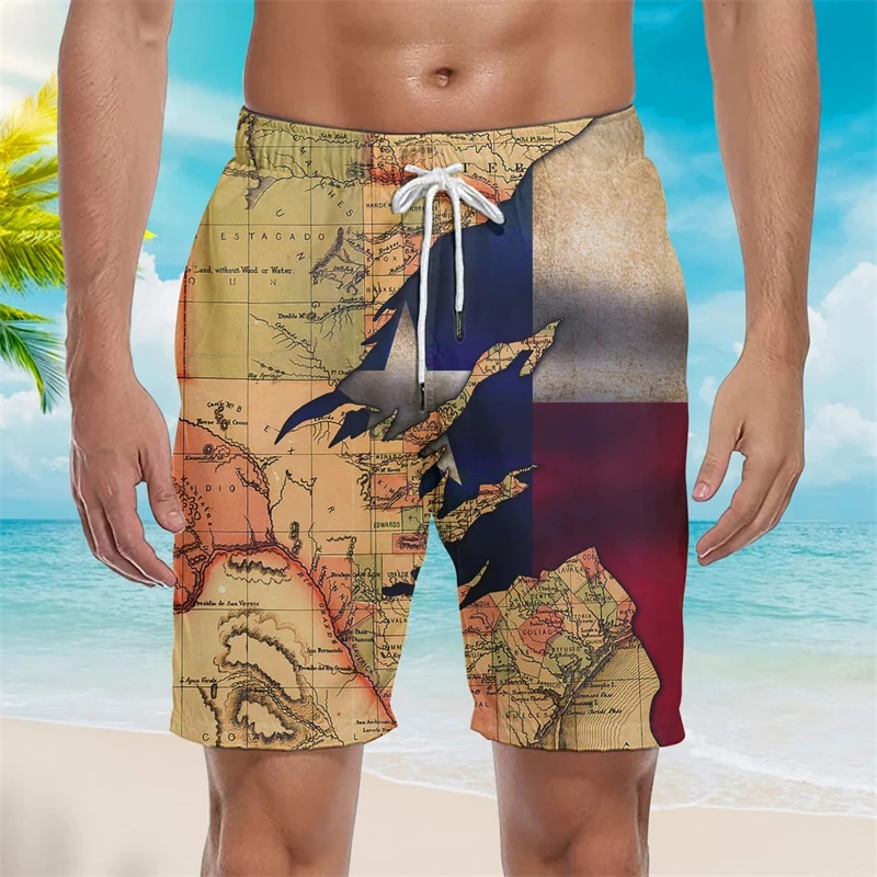 Flaga ameryki w stylu Vintage z nadrukiem 3D męskie letnie wakacje spodenki plażowe męskie dziecięce luźne wygodne szorty męskie do biegania