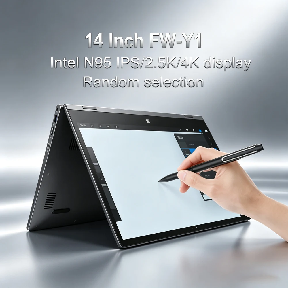 14'' Touch 360° Flip 2-in-1 Laptop FW-Y1 Mini Convertible Tablet Notebook Intel N95 12GB LPDDR5 Portable Student Office Netbook