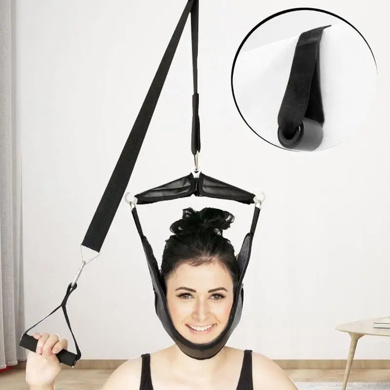 Cervical Neck Traction Hanging Device Soft Neck Stretching Belt Pain Relief Medical Neck Orthosis Adjustable Traction Frame