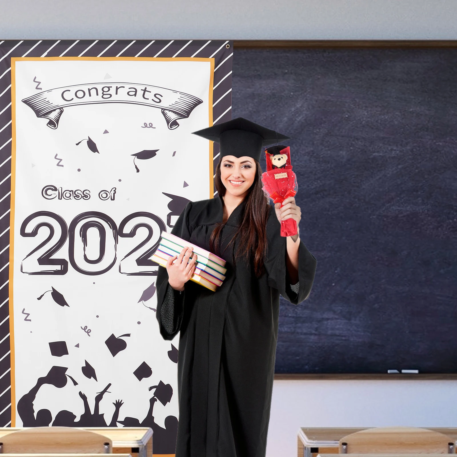 

Bear Bouquet Congrats Grad Toy for Graduation Luxury Commencement Presents Red Man