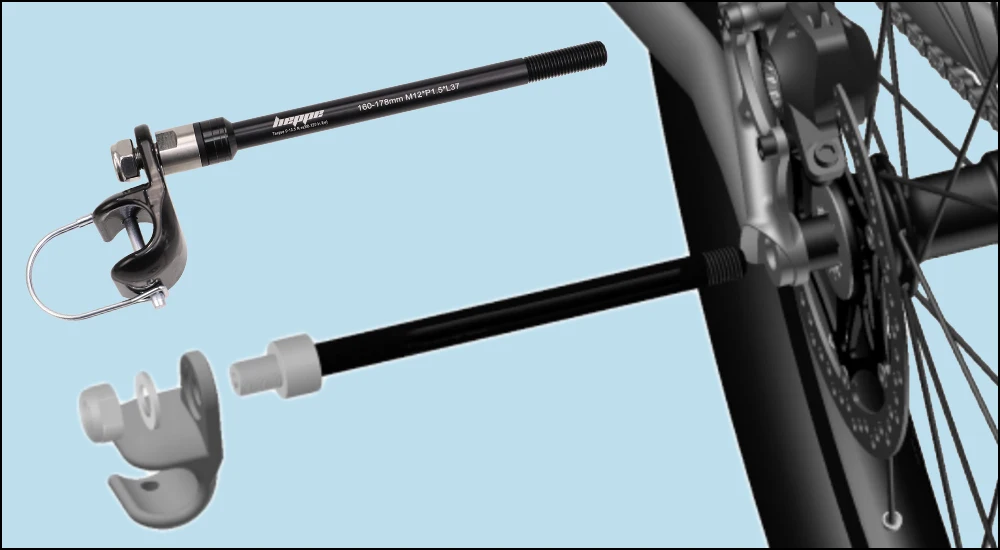 HEPPE Fahrradanhänger Steckachse Kinderanhänger Frachtanhänger Steckachse 160–174 mm/178 mm Fahrradanhänger Anhängerkupplungsachse M12 P1.0/1.25/1,5/1.75 – Detail 5