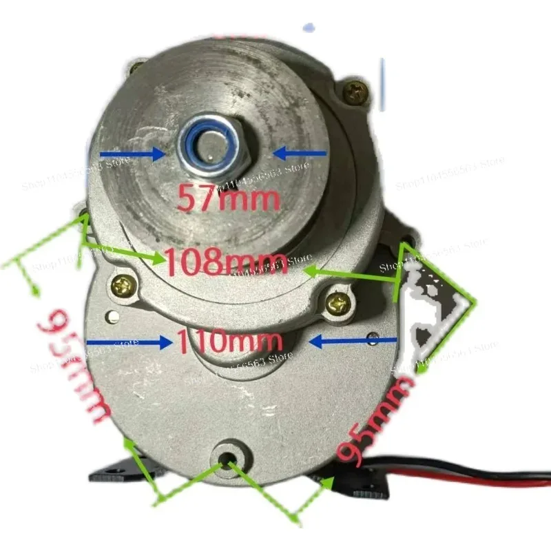 DC Gear Motor (12V/24V/48V, 600W, 180rpm) - Includes Model 428 12-tooth sprocket and pulley