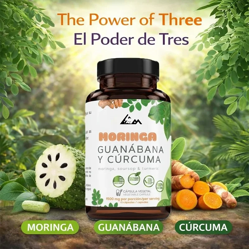 Moringa, Prickly Fruit, and Turmeric, 60 Capsules, 1500 Milligrams Per Serving, 100% Natural High-quality Ingredients