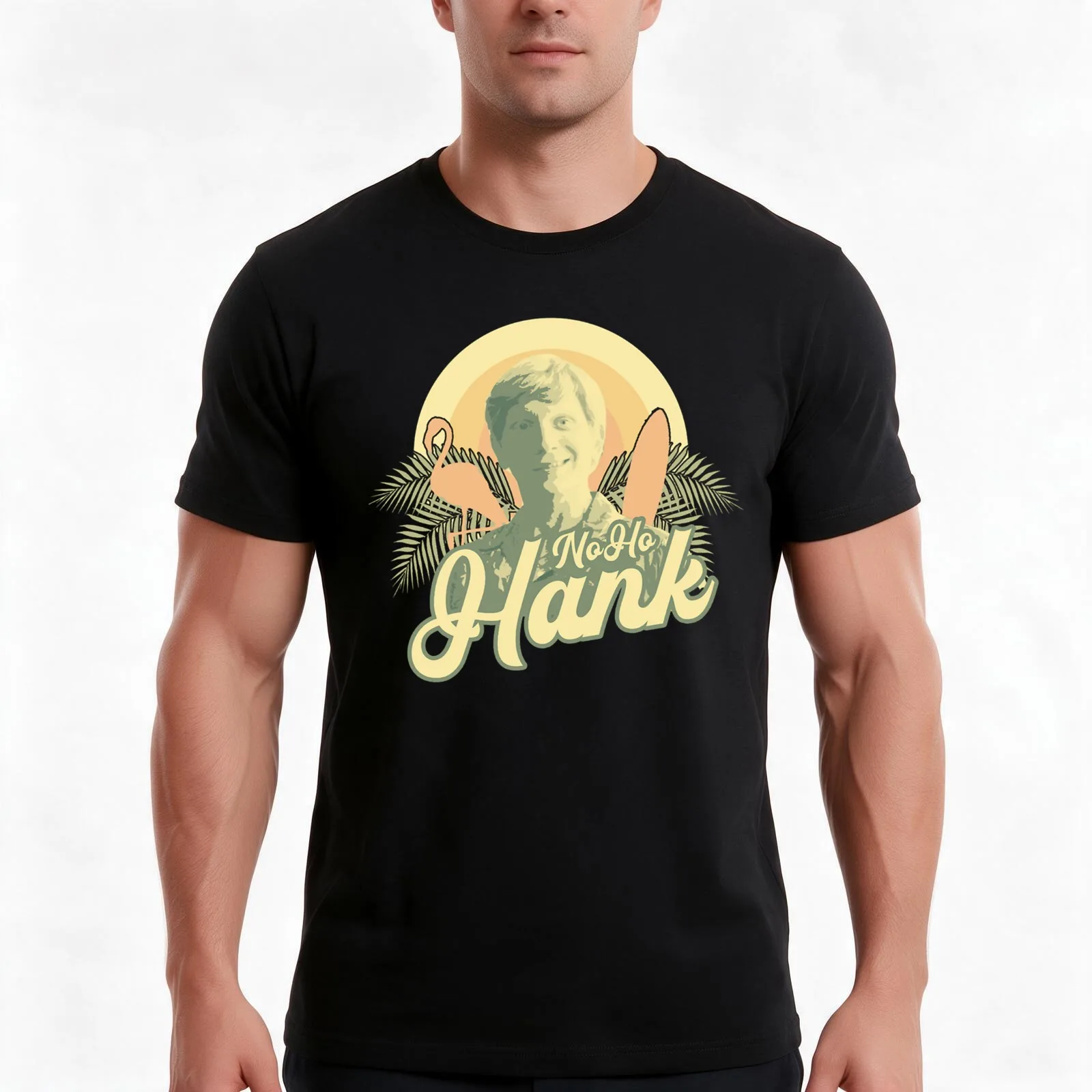Noho Hank T-Shirt, Summer Casual Cotton Tee, Oversized Streetwear Tops, Vintage Graphic Print, Loose Fit Short Sleeve