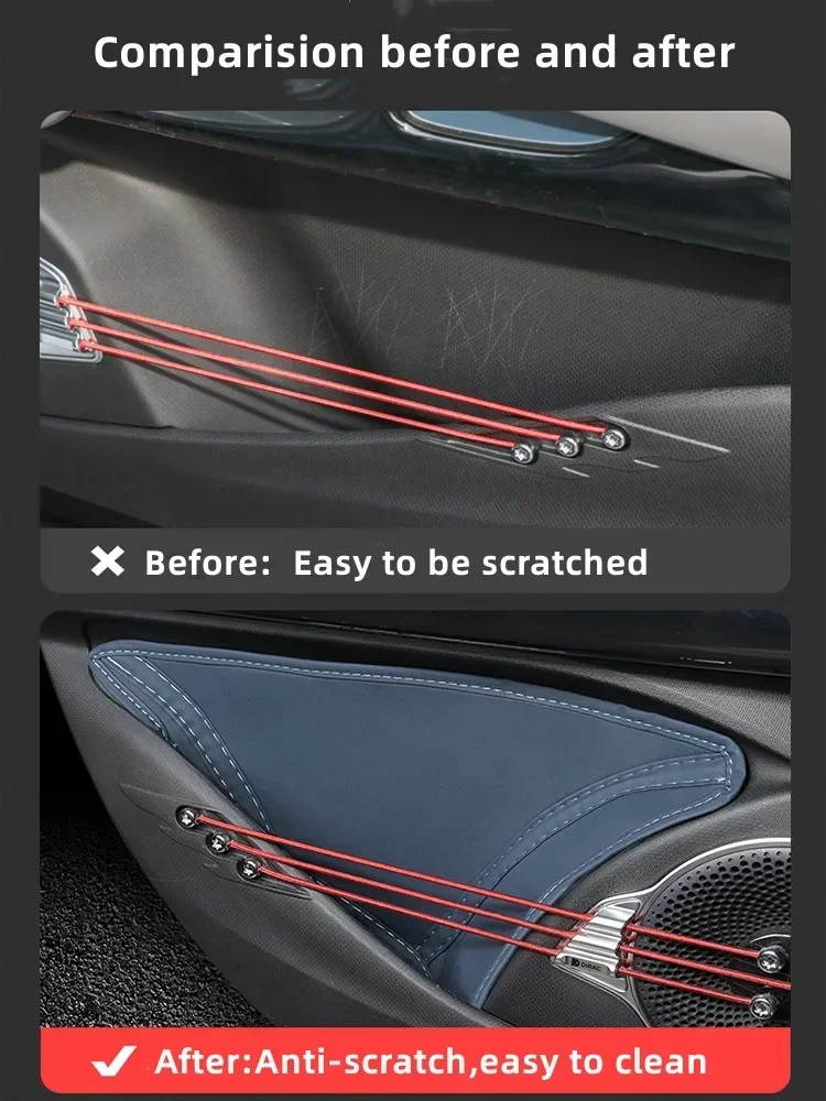 For BYD ATTO 3 Yuan Plus 2022 Car Door Side Storage Bag Anti-scratch Leather Car Door Armrest Tray Organizer