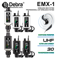 Debra EMX-1 Wireless Monitor System, Portable UHF Rechargeable Wireless System for Instruments, Bands, Stage Performance