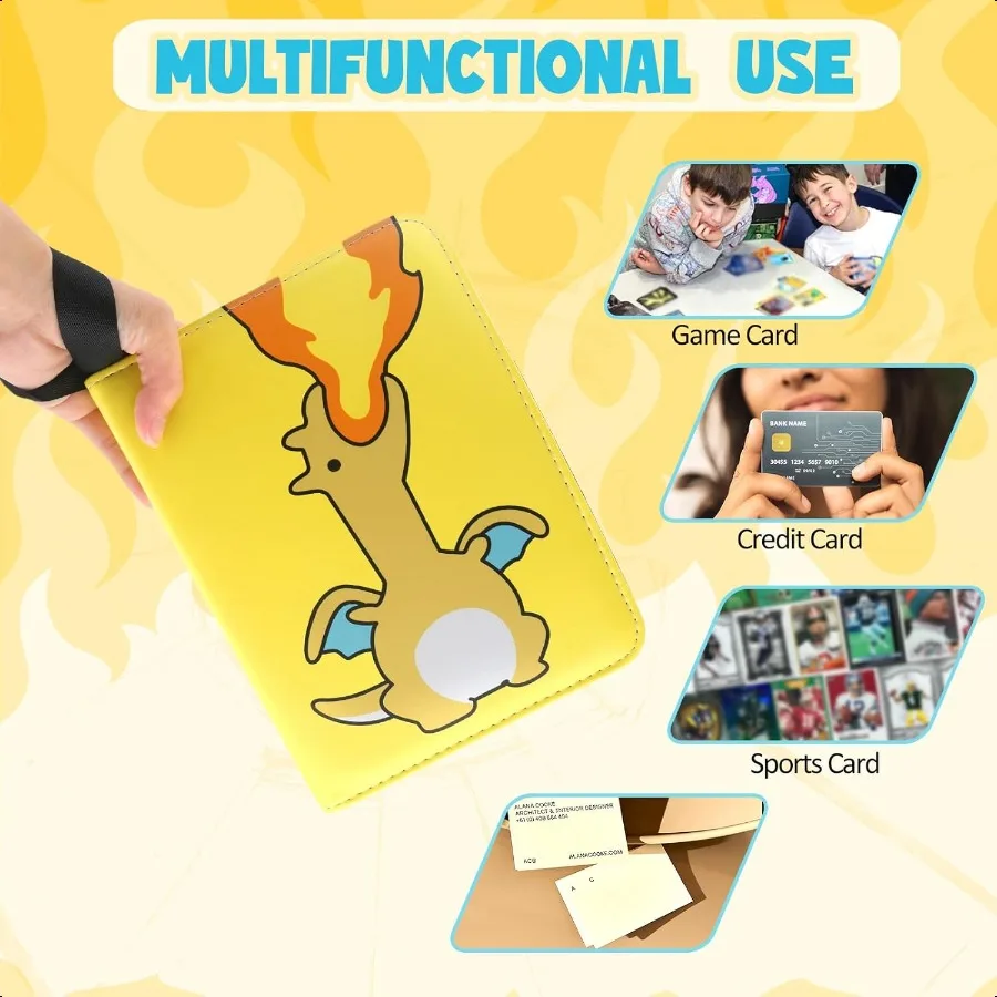 Premium Trading Card Binder 400 Pockets Card Holder with 50 Removable Sleeves Collection Binder Album Book with Zipper for Game