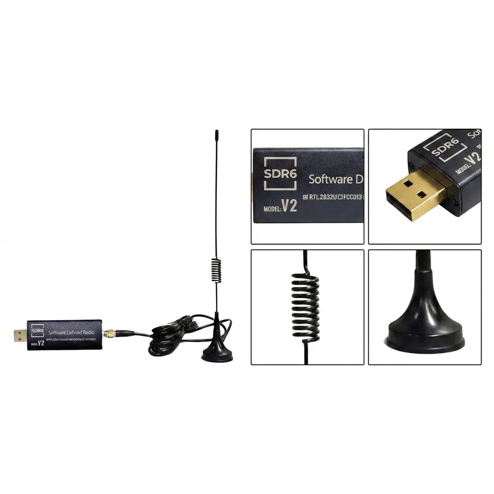 For RTL-SDR6 V2 Radio (RTL2832U Chip) Supports FM Reception, Spectrums Analysis, And ADS-B Signal Reception.