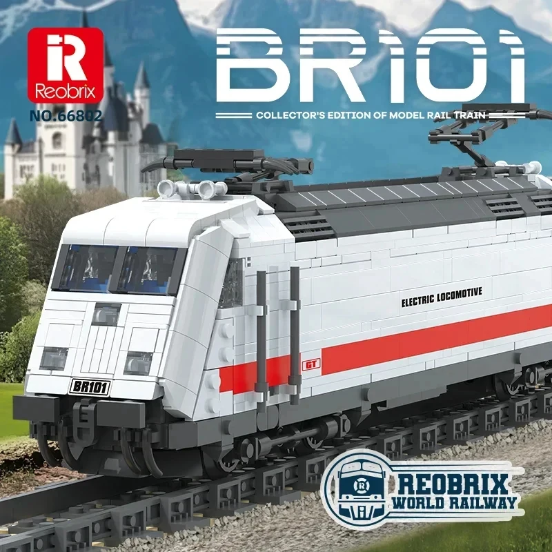 

1928PCS MOC Germany BR101 Electric Locomotive Train 66802 Building Block Brick Assembly Model DIY Puzzle Toys Gifts Chrismas