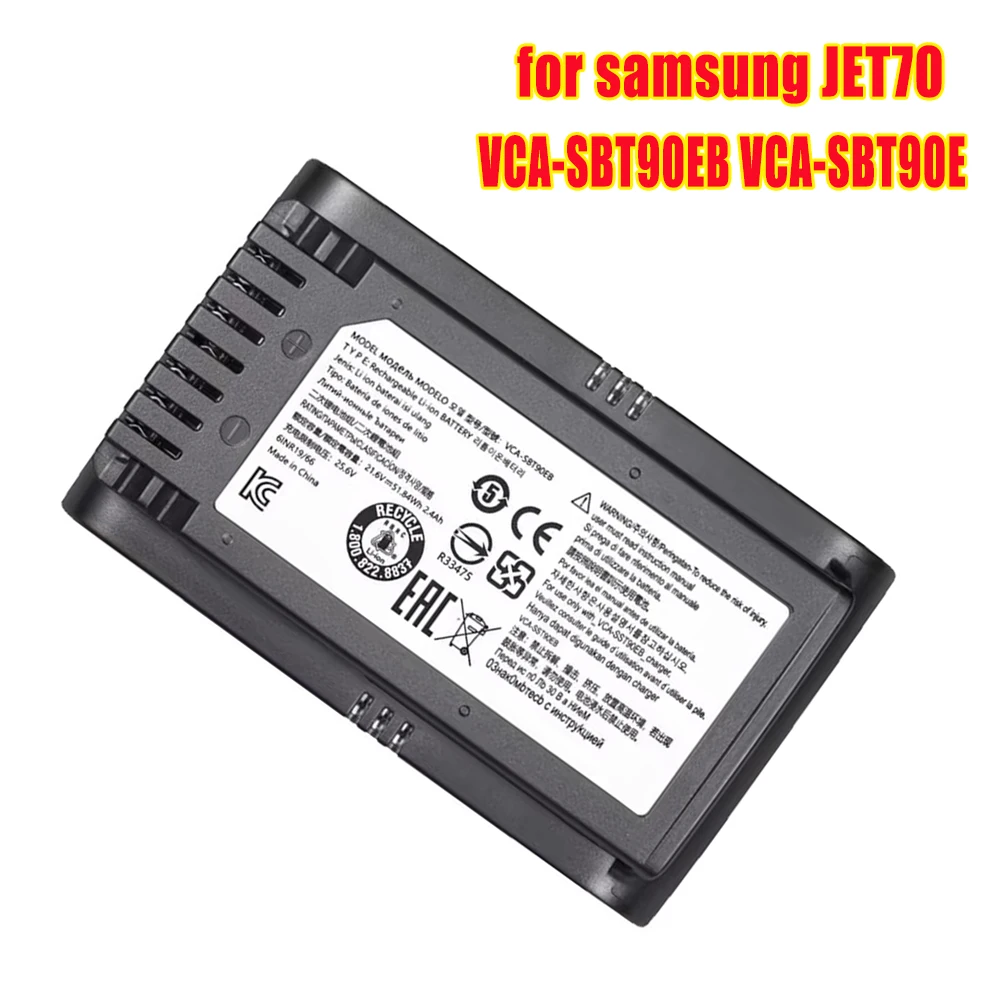 

NEW VCA-SBT90E For Samsung Jet70 Vacuum Cleaner Battery 21.6V 2400mAh Rechargeable Lithium-ion Batteries High Quality