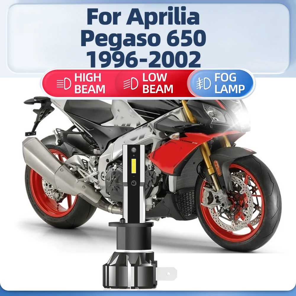 

10000LM Motorcycle LED Headlights 12V 6000K Super Bright Moto Light For Aprilia Pegaso 650 1996 1997 1998 1999 2000 2001 2002