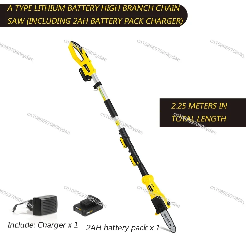 20V Lithium Battery Rechargeable High Branch Chain Saw 2AH/4AH Electric Telescopic Chain Saw Greening Garden Fruit High-altitude