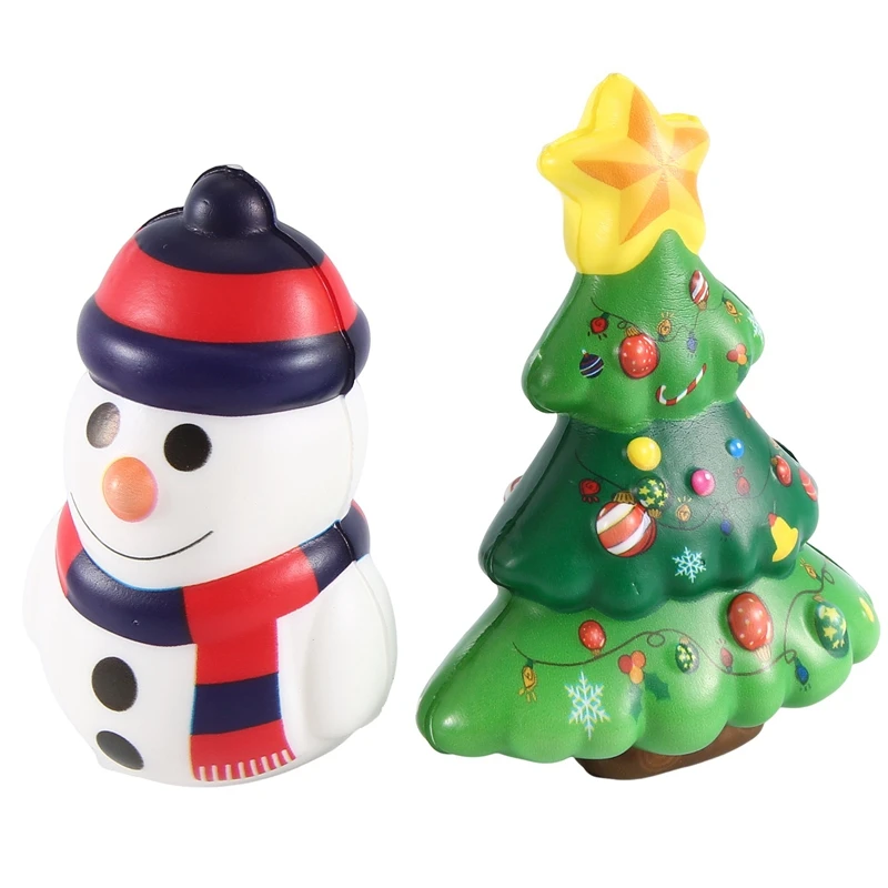 4 STUKS Squishy Anti Stress Reliever Speelgoed Pop Kerstman Rendier PU Kerstcadeau Trage Rebound Antistress Squeeze Speelgoed