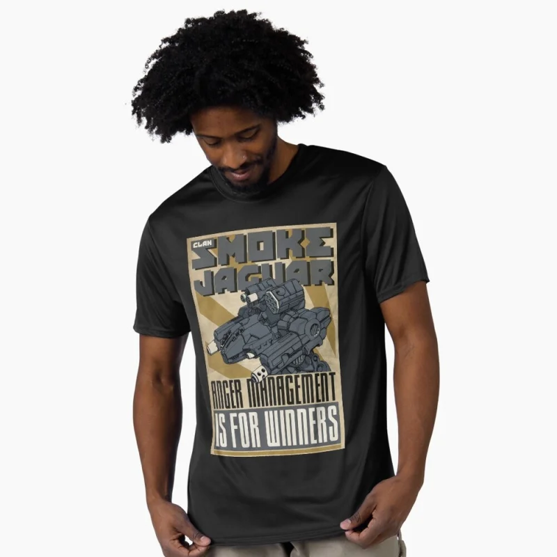 Clan Smoke Jaguar Mechwarrior MWO Mech Combat RPG Gift t shirt for gamer Battletech Graphic clothes Short sleeve All size tops