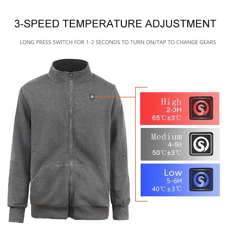 SAVIOR Heat Men Winter Warm Heated Clothes Charging Heat Jacket Outdoor Electric Heating Sweaters Hoodies Sportswear