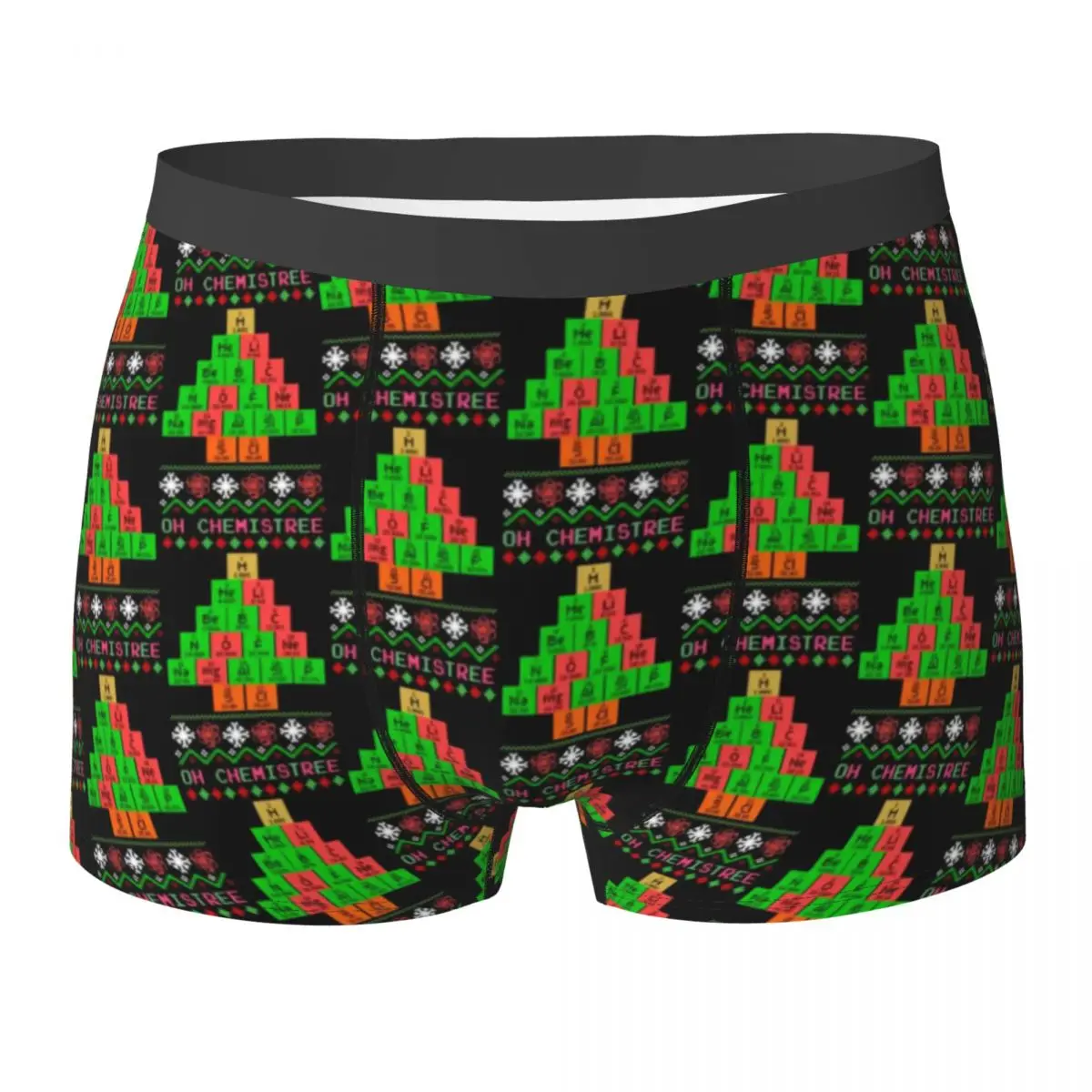 Abstract Christmas Tree Underwear Holiday Print Print Boxer Shorts High Quality Men Panties Stretch Shorts Briefs Birthday Gift