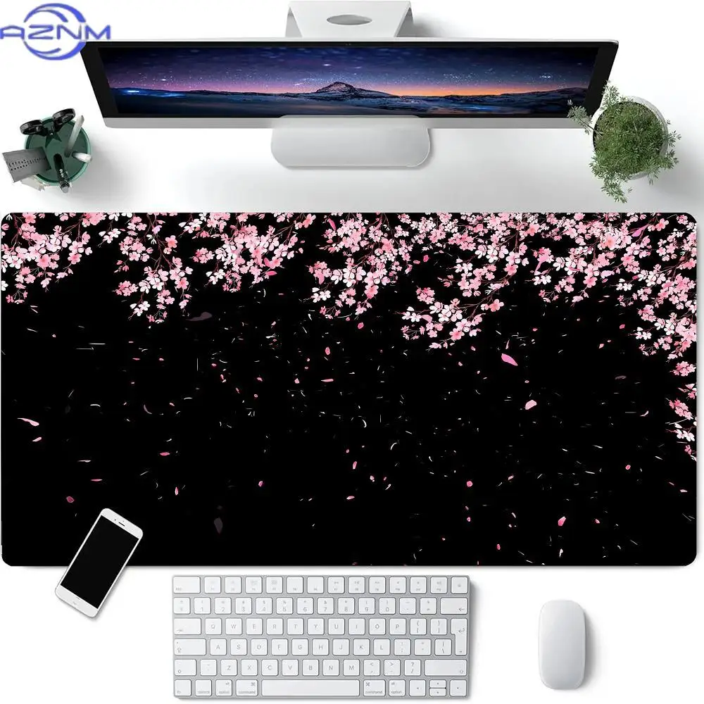 Japan Sakura Cherry Blossom Mouse Pad Large Rubber Non-slip PC Desk Accessories Mousepad for Office and Gamer Keyboard Decor Mat