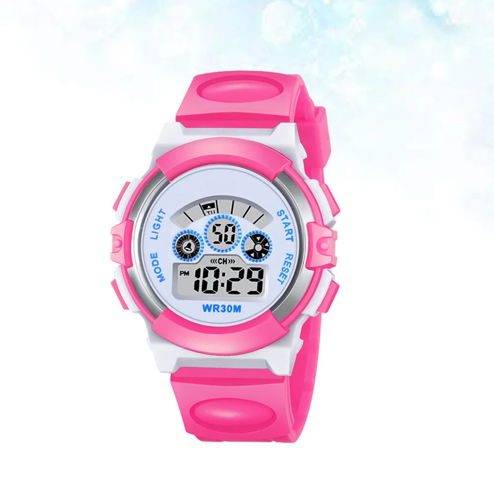 Kids Watch Waterproof Luminous Digital Time Clock For Children Round Display Adjustable 30M Waterproof Cartoon