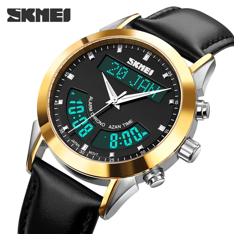 

SKMEI Muslim Azan Men Watch for Prayer with Qibla Compass Adhan Alarm Hijri Islamic Wristwatch Women Clock Male Montre homme