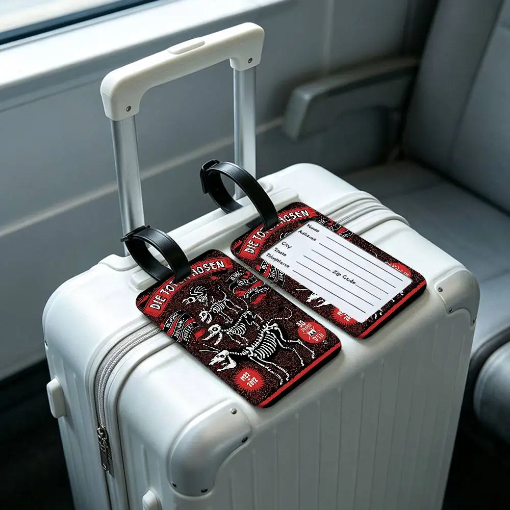 punk metal band D-Die T-Toten H-Hosen Multiscene PVC Luggage Tag Anti lost Design With Information Card For Travel Backpack