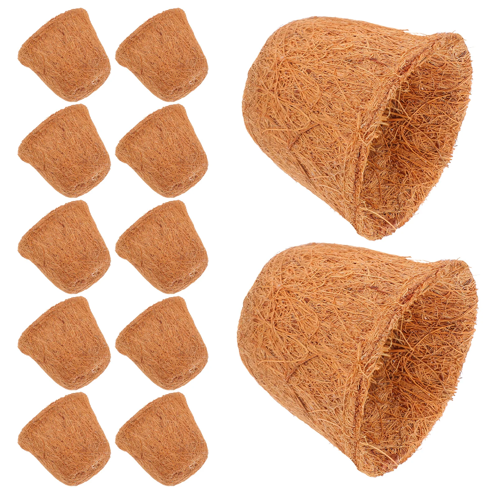 

12 Pcs Coconut Palm Flower Pot Fiber Liner Creative Succulent Pots Coir Basket Plants