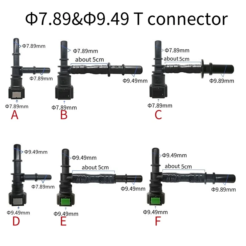 7,89 mm 7,89 T-Stecker 5/16 Auto-Kraftstoffleitung Schnellverbinder 9,49 Kraftstoff-Kunststoffarmaturen Gelenk weiblich männlich Autoteile