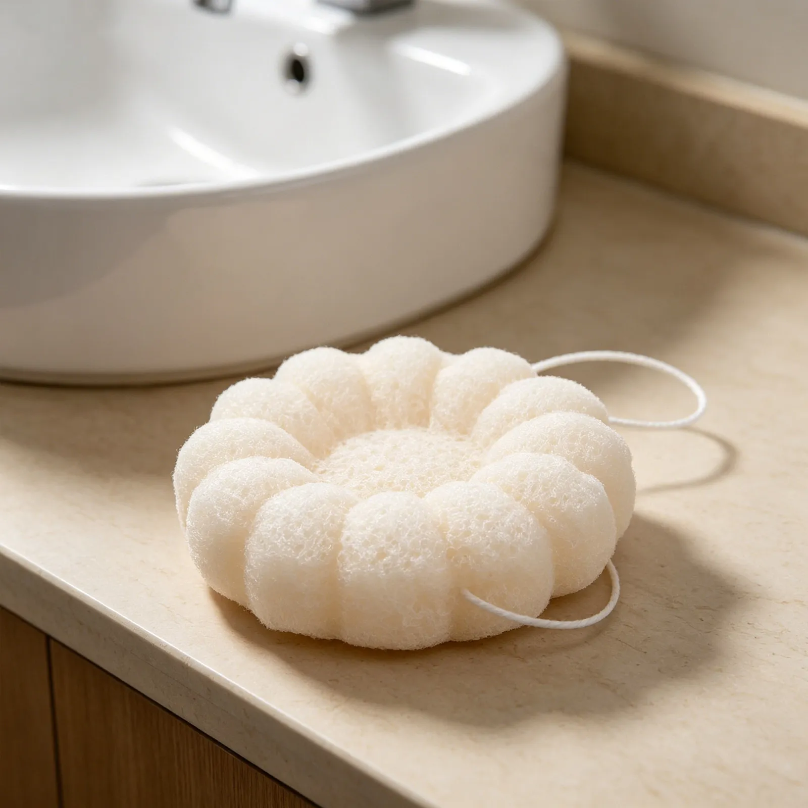 Pumpkin Design Bath Sponge Lightweight Compact Body Scrubber for Smooth Glowing Skin Comfortable