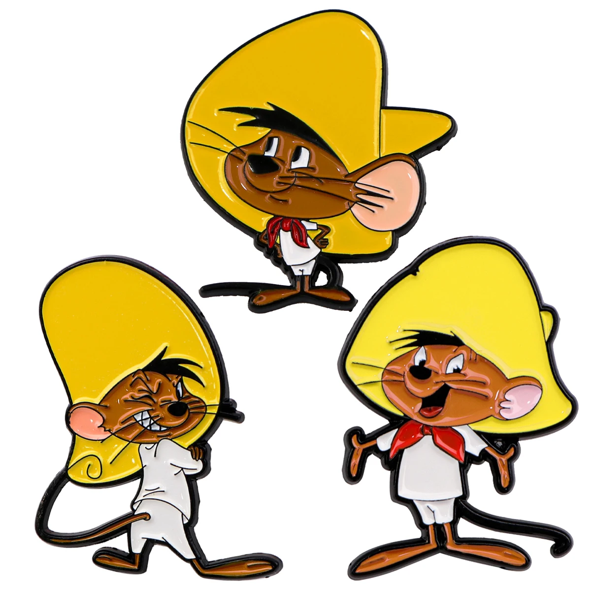 Mexican Mouse Enamel Pin Funny Cartoon Brooches for Women Men Lapel Pins Badges Clothes Accessories Animal Jewelry Kids Gifts
