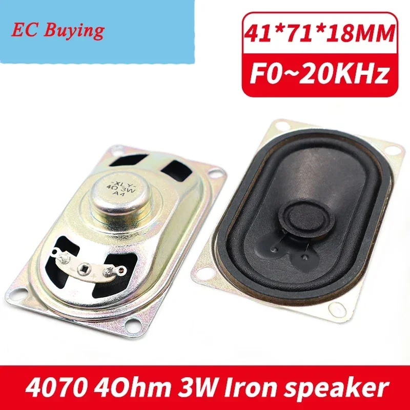 2PCS 4070 3W 4Ohm LCD Monitor/TV Iron Speaker Horn Loud Speaker 7040 4 Ohms 3 Watt 4R 40*70MM 70*40MM Thickness 18MM 41*71*18MM