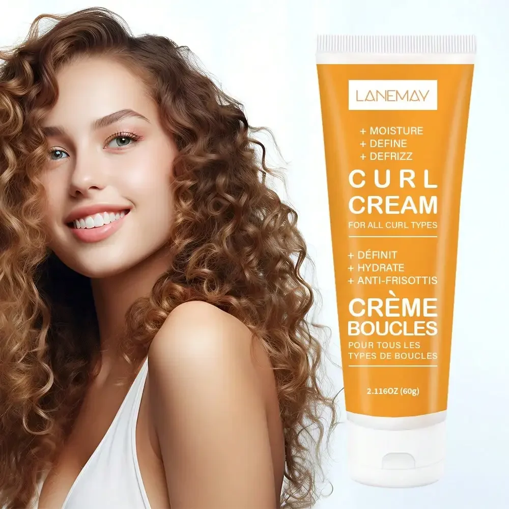 Curl Cream for All Curl Types - Deeply Moisturizes and Defines Hair, Enhances Shine, Leave-in Treatment to Reduce Frizz