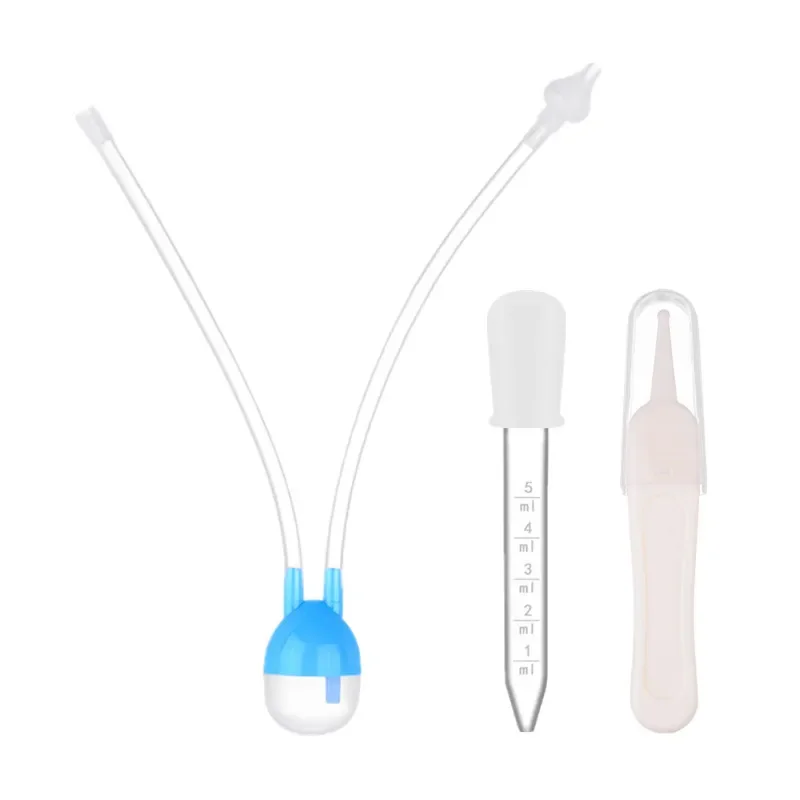 Booger Clean Tweezers Nasal Aspirator Set for Baby Infant Nasal Absorption Cleaner Anti-reflux Silicone Booger Snot Aspirator