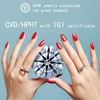 AEAW Schmuck anpassen Lose Lab Grown Diamant CVD HPHT IGI Schmuck 10k14K 18K Ring Halskette Ohrring 1ct bis 10ct DE Farbe VS-VVS