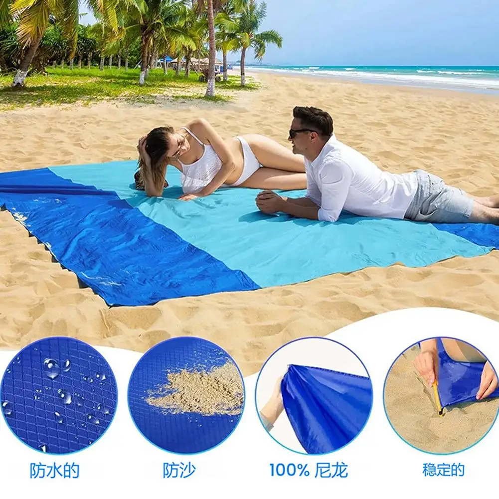 Extragroße Strandmatte Strandtuch Stranddecke Sandabweisend Wasserdicht Schnelltrocknend Outdoor-Decke Tragbare Camping-Reise-Picknickdecke – Detail 11
