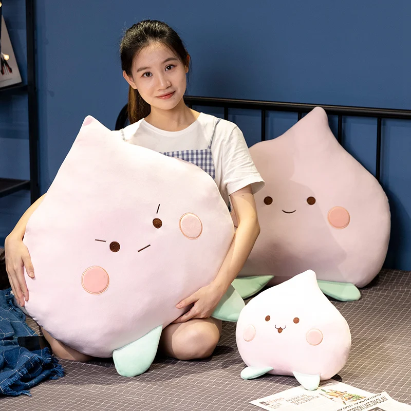 Oreiller en peluche de fruits de dessin animé doux et mignon pour la décoration intérieure, jouet Kawaii, expression de pêche, cadeaux d'anniversaire pour enfants, filles, 30 cm, 40 cm, 60cm