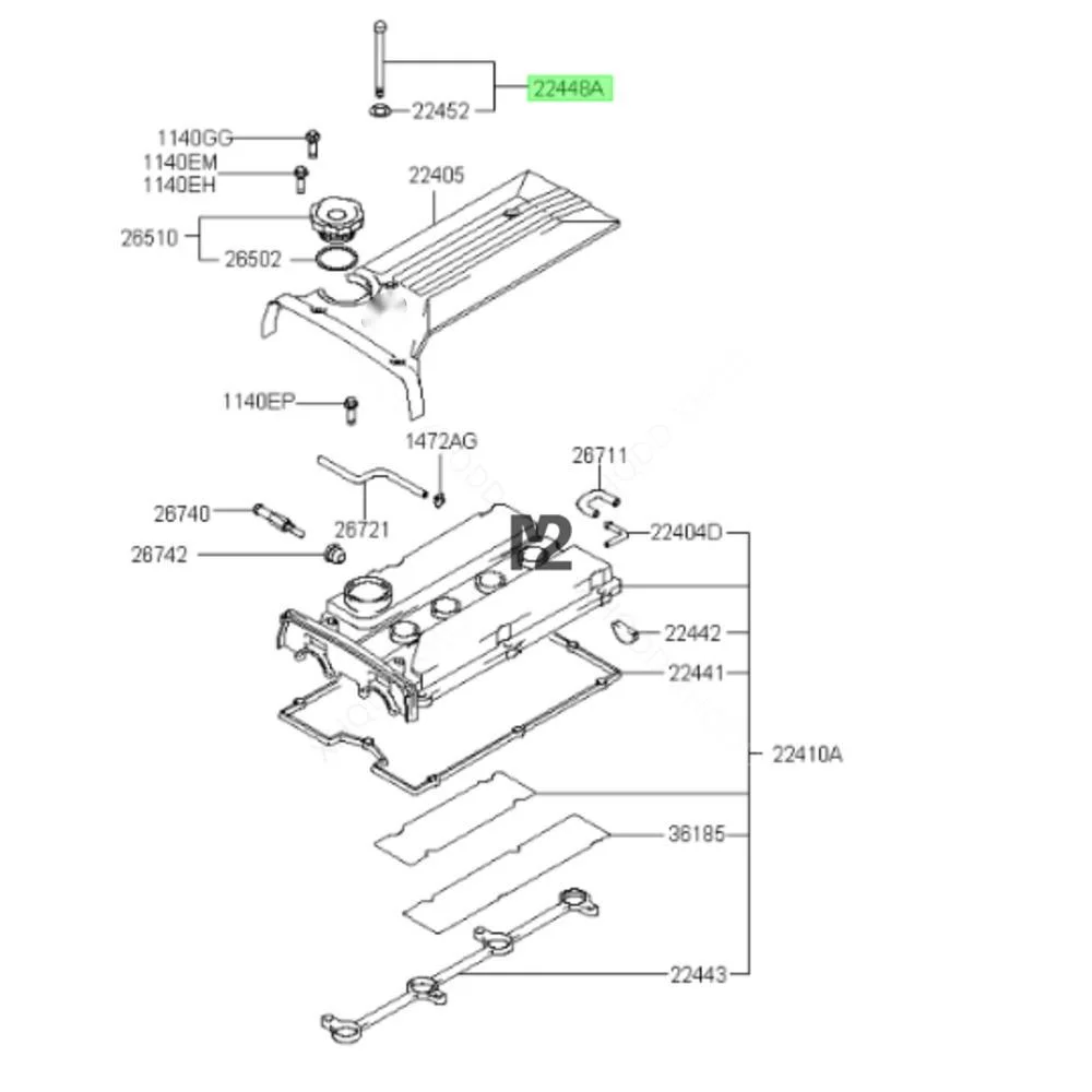Valve Cover Bolts For 2000 - 2005 Sonata Starex H1 H-1 Trajet Santa Fe Sorento Optima 2.4L 22448-38010 22448 38010 2244838010