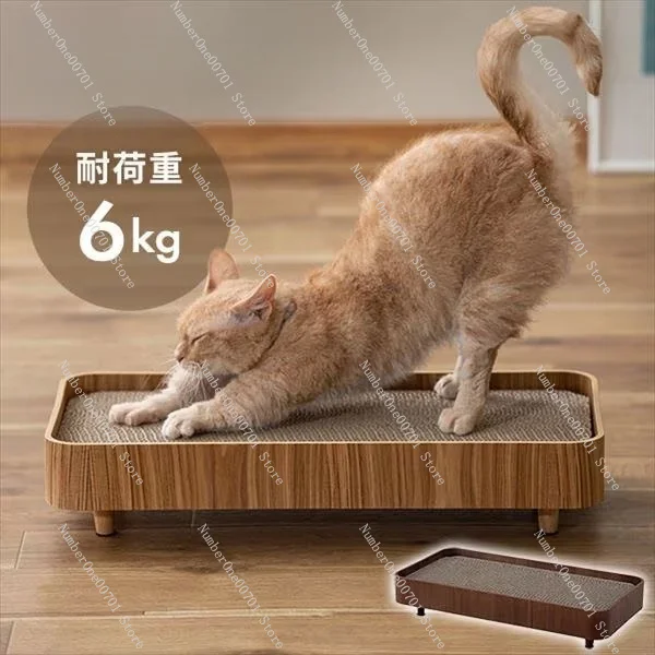 Wooden Cat House with Built-in Scratching Board, Vertical Cat Tree Condo with Scratch Pad, Durable Pet Cat Furniture