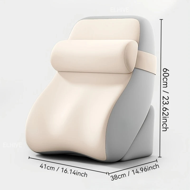 Contoured Backrest Support Pillow for Bed, 3-Level Adjustable Reading Wedge, Memory Foam Sit-up Cushion with Side Wraparound Support, Ergonomic Design for Shoulder Waist & Pelvis, Perfect for Relaxing in Bed, Reading, Gaming, Dorm Essentials, Grey