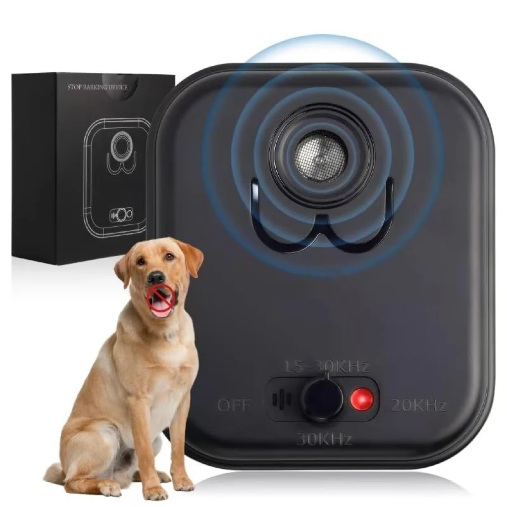 

Ultrasonic Dog Bark Deterrent Device, Anti Barking Device up to 50Ft Range, High-Frequencyf or Dogs with 3 Modes, Indoor/Outdoor