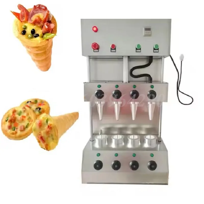 Snack Food Pizza Cone Forming Machine Cone Pizza Maker Hand-Held Fruit Vegetable Chicken Pizza that Can Make Four at a Time