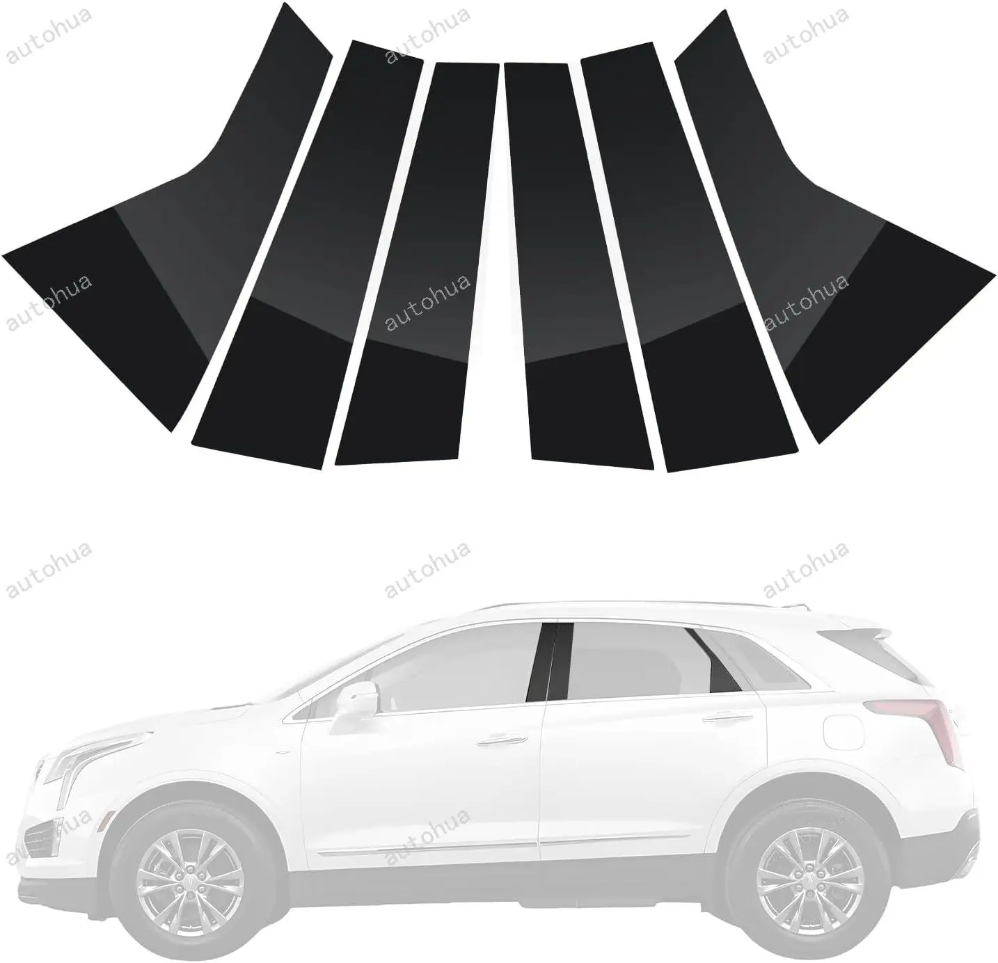 

Door Pillar Post Trim for Cadillac XT5 2016-2023 Side Door Pillar Anti Scratch Glossy PC Stickers Cover Moldings 6-pcs