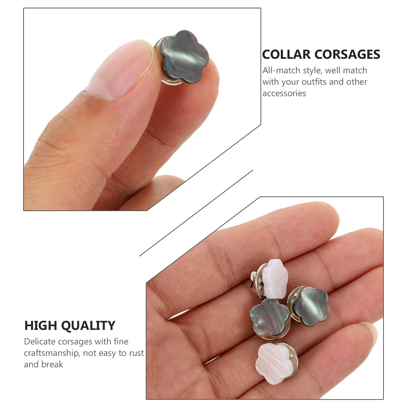 

20Pcs Safety Skirt Buttons Collar Corsages for Women Elegant Clothing Accessories Shirt Brooch Button All Match Style No Sewing