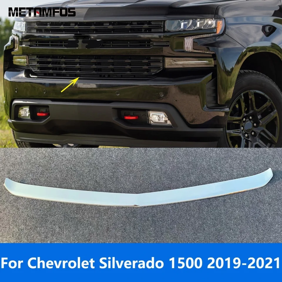 Carbon Fiber Grain Front Bumper Corner Cover Trim For 2019-2021 Chevy Silverado 1500
