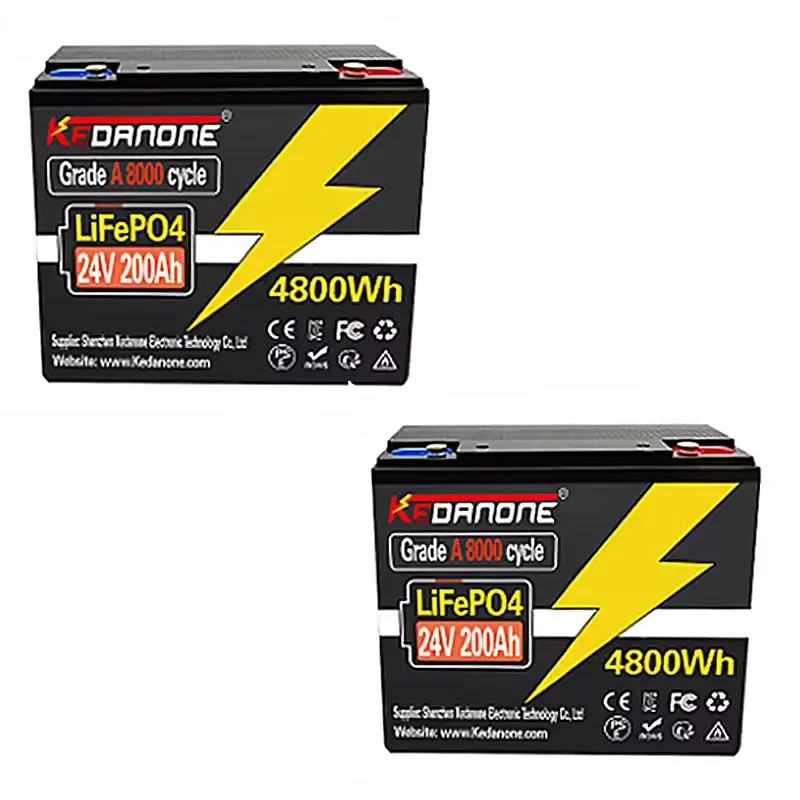 🥉LiFePO4Battery Built-in BMS 32700 24V 200Ah RV Rechargeable Lithium Iron Phosphate Solar Power System RV House Trolling Moto