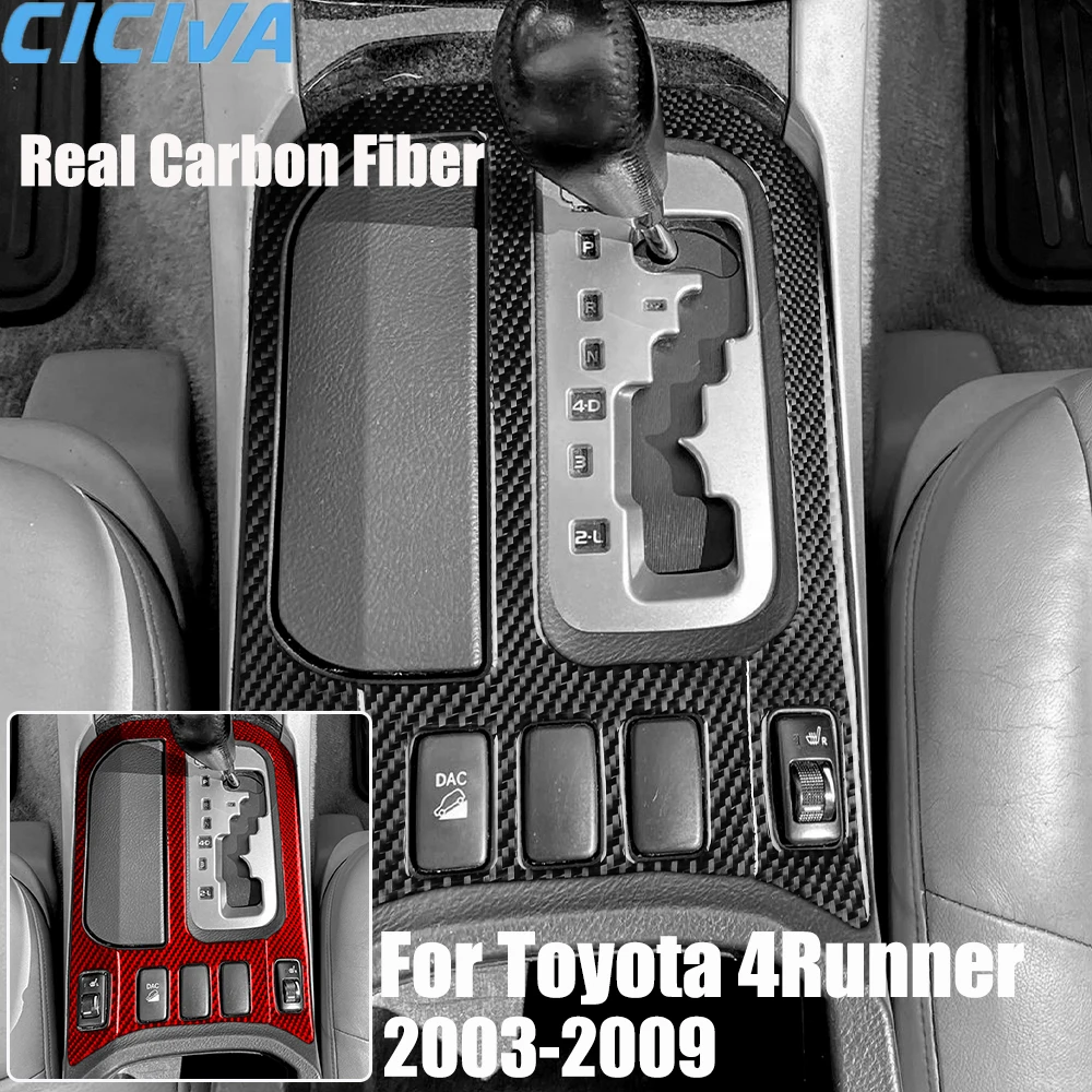 

Real Carbon Fiber Car Accessories Gear Shift Panel Trim Cover Soft Sticker For Toyota 4Runner 2003 2004 2005 2006 2007 2008 2009