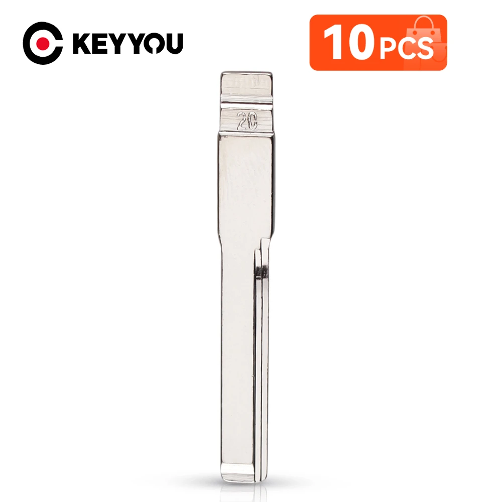 KEYYOU 10PCS Metal No.20 Uncut HU64 Flip KD RemoteKey #20 Blade For Mercedes Benz C E Class Folding Auto Key Blank Blade