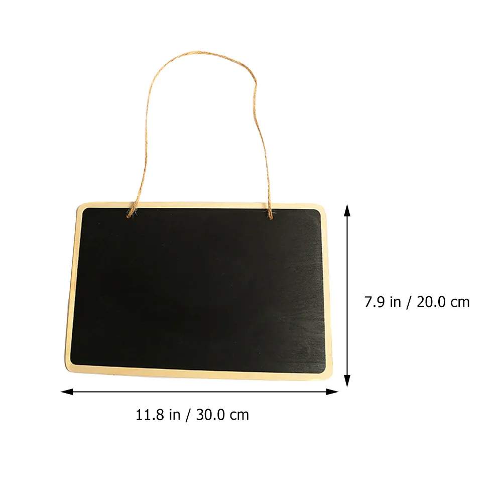 2Pcs Hanging Blackboard Rustic Wooden Chalkboard Notice Board Wedding Decor Message Board Black Chalkboard Message Blackboard