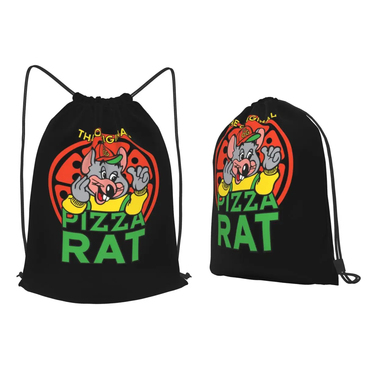 

Original Pizza Rat Backpacks Multi-function Drawstring Bags Sports Bag Book Bags for Travel School